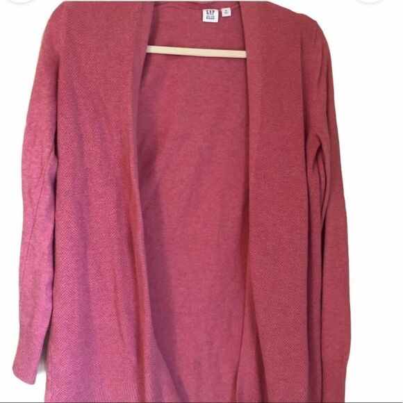Gap coral hot pink fine knit sweater 100% cotton open front cardigan- small - Picture 1 of 4